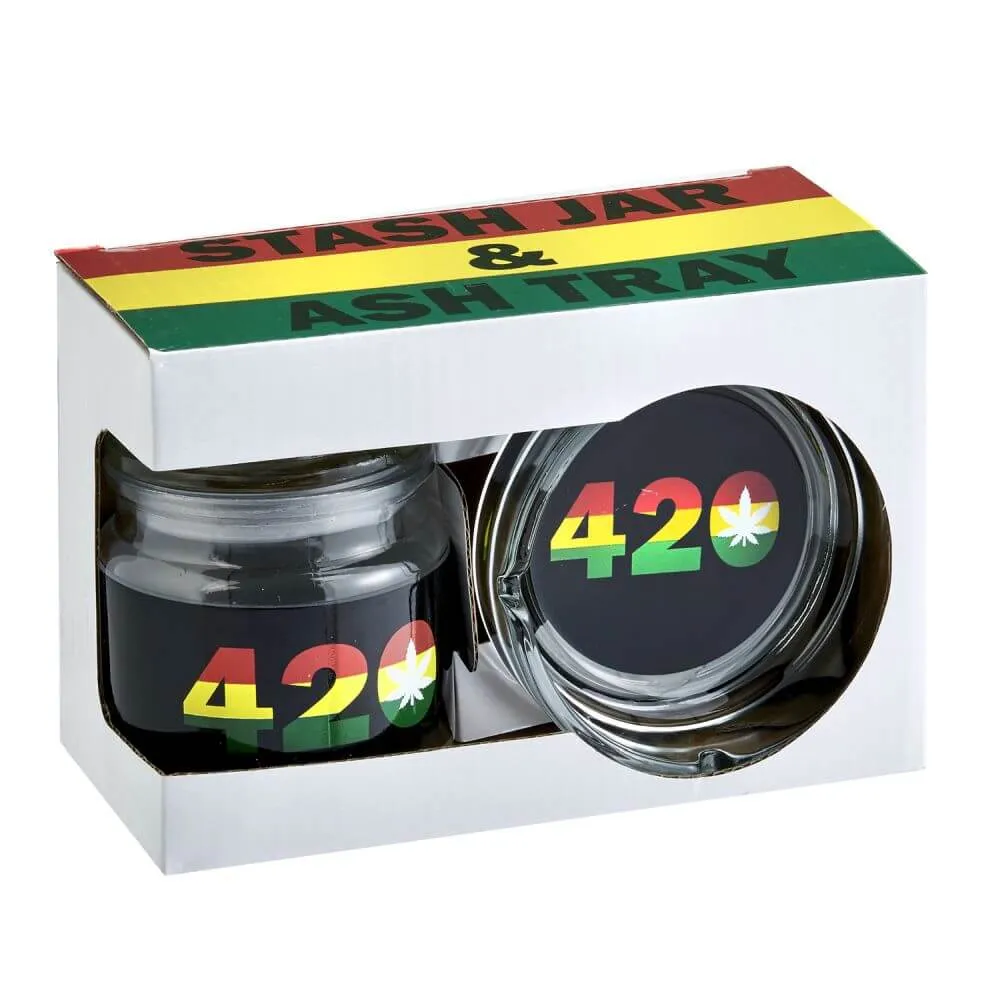420 Glass Stash Jar and Ashtray Set