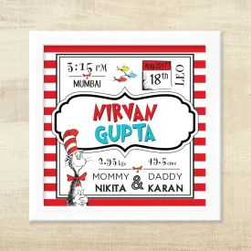 Birth Memory Frame - Cat In The Hat
