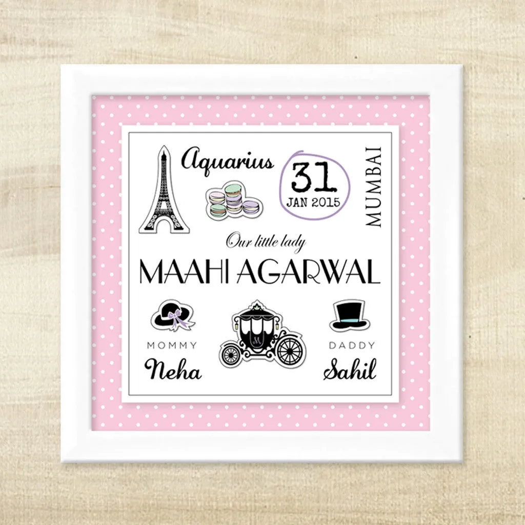 Birth Memory Frame - Parisian