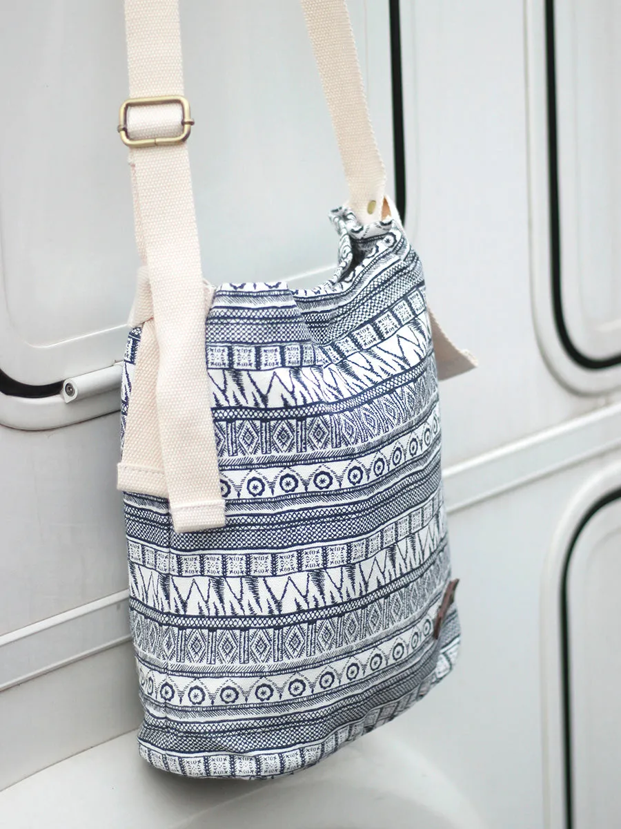 Canvas Bohemian Print Small Shoulder Bags Tote Womens Canvas Bucket Tote Bags for Women
