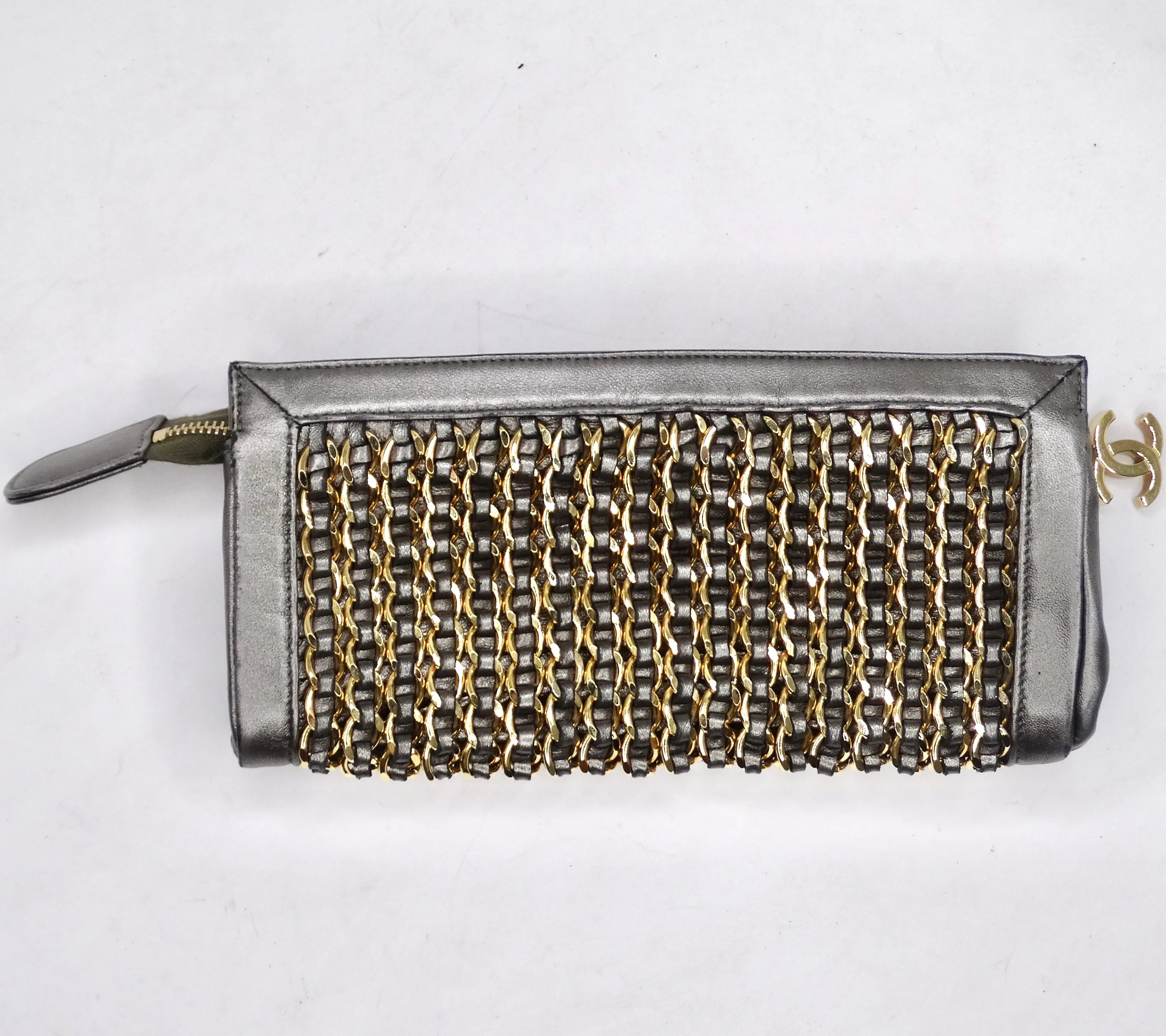 Chanel Lambskin Chain Embellished Clutch