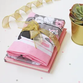 Cosy Cats Themed Curated Gift Hamper - Set of Matching Notebook, Tote Bag & Pouch