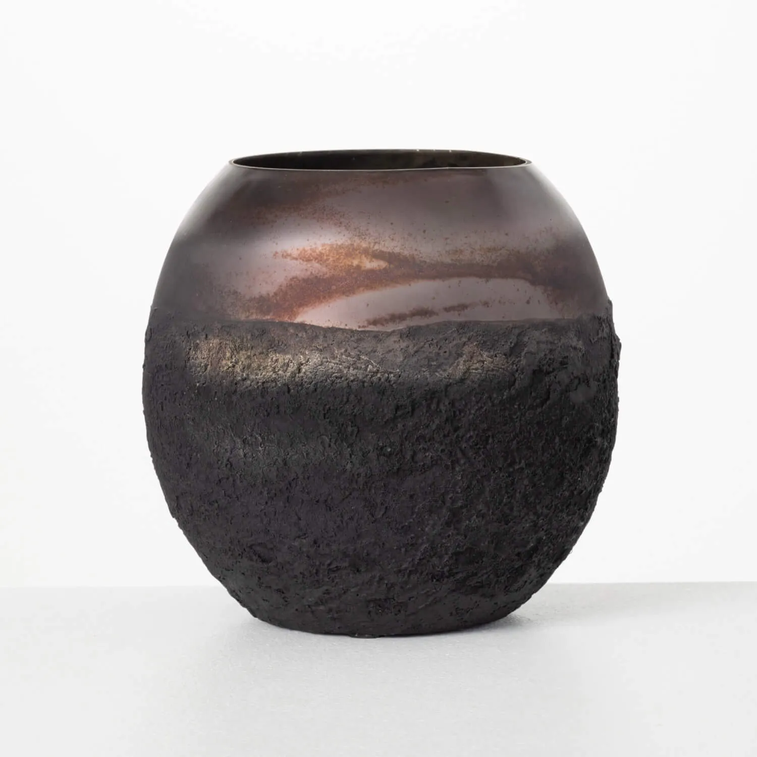 Dark Iridescent Bowl Vase
