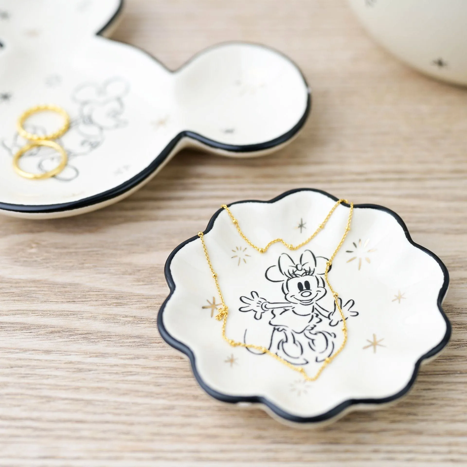 Disney Set of 2 Mickey and Minnie Mouse Trinket Dishes