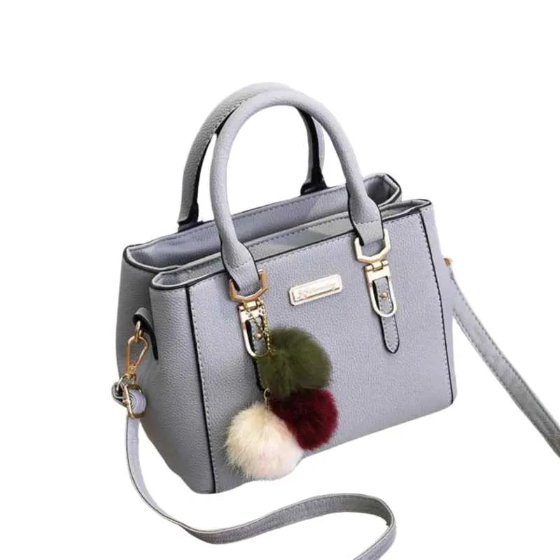 Faux Leather Handbag with Long Shoulder Straps