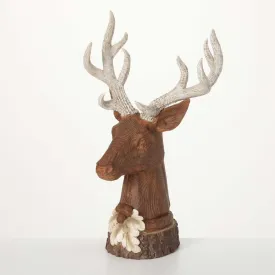 Faux Wood Tabletop Stag Bust