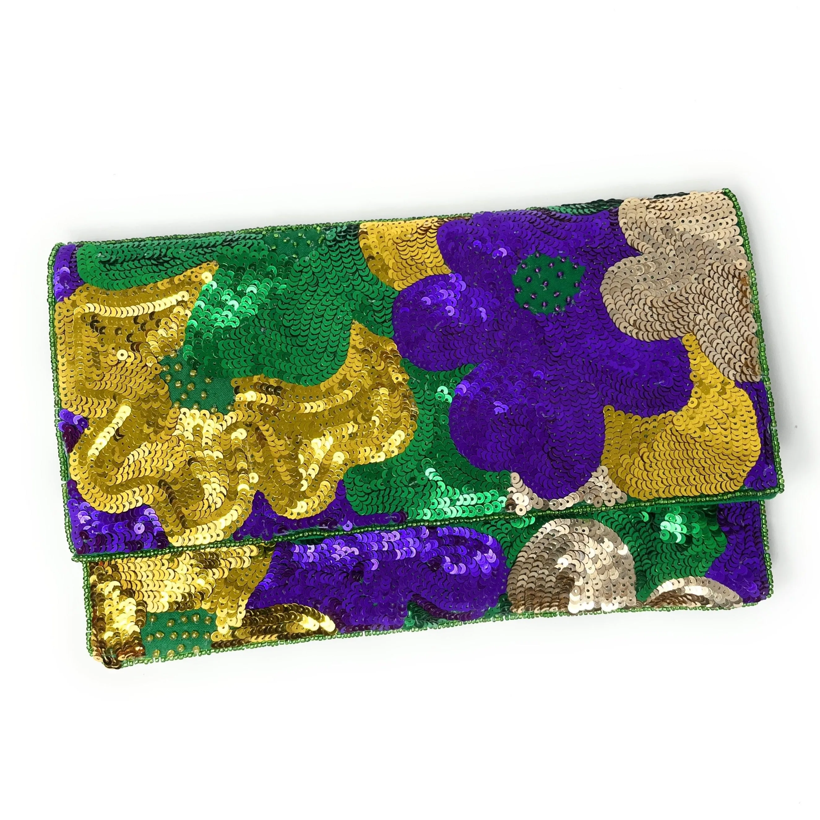 Mardi Gras Sequin Clutch Purse