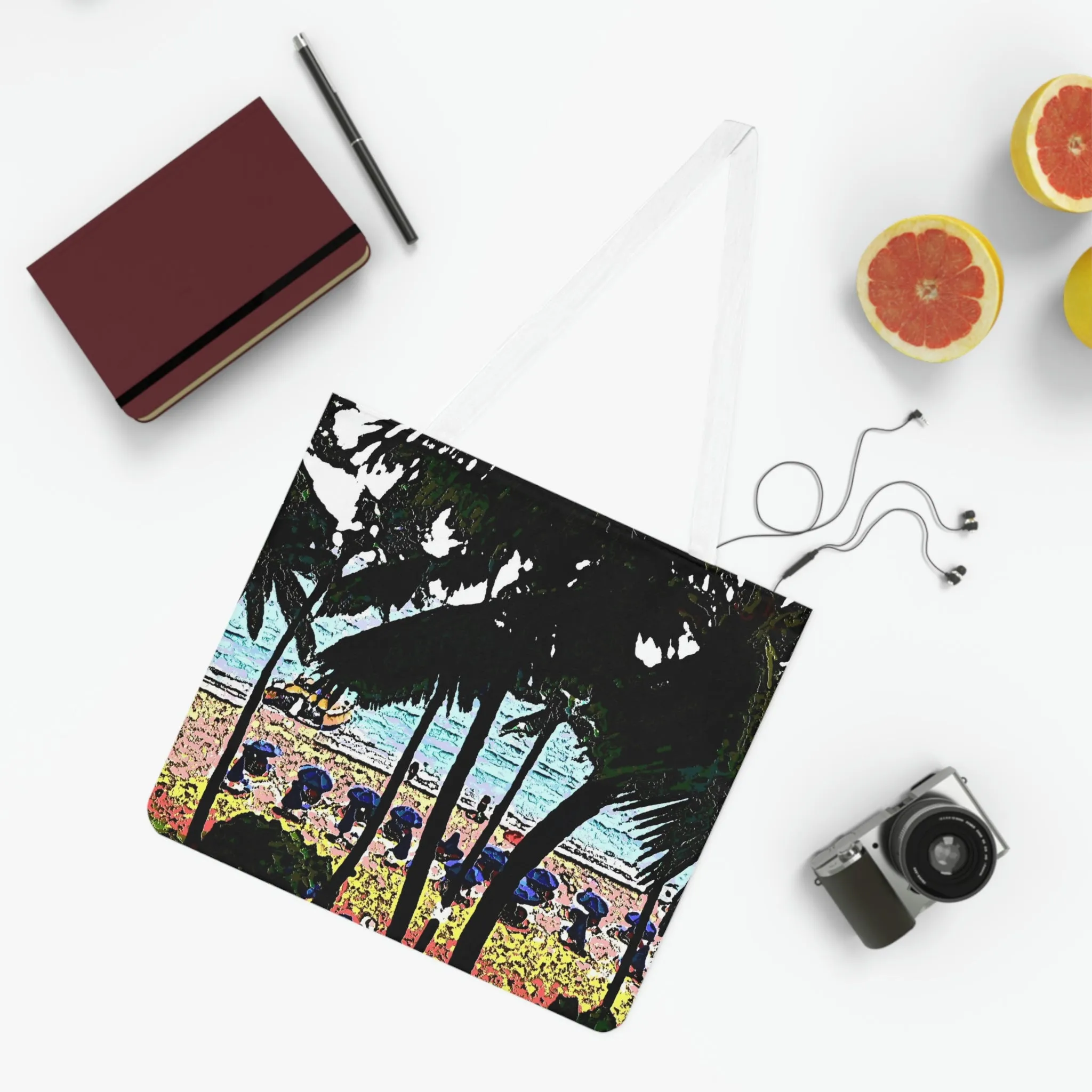 Shoulder Tote Bag ... "A Beautiful Beach Amongst The Palms" ... The Outrigger Waikiki, Honolulu, Oahu ... Original Works ...
