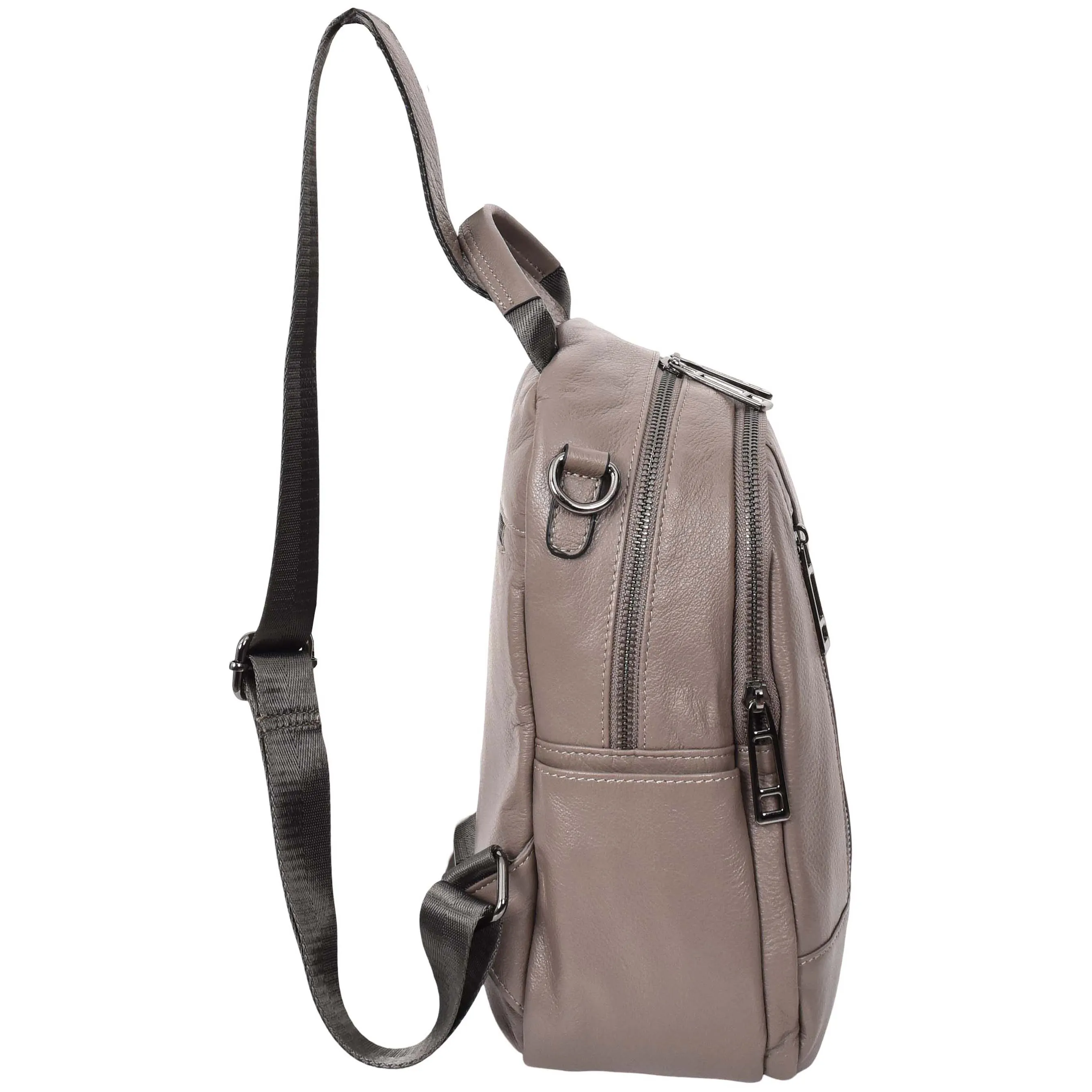 Womens Real Leather Casual Backpack Victoria Grey